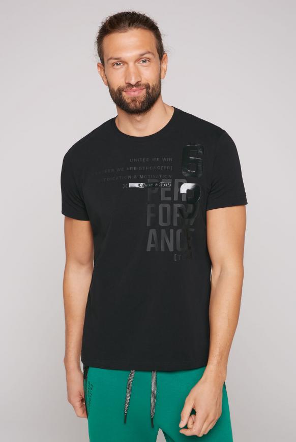 T-Shirt Rundhals mit Rubber Prints black