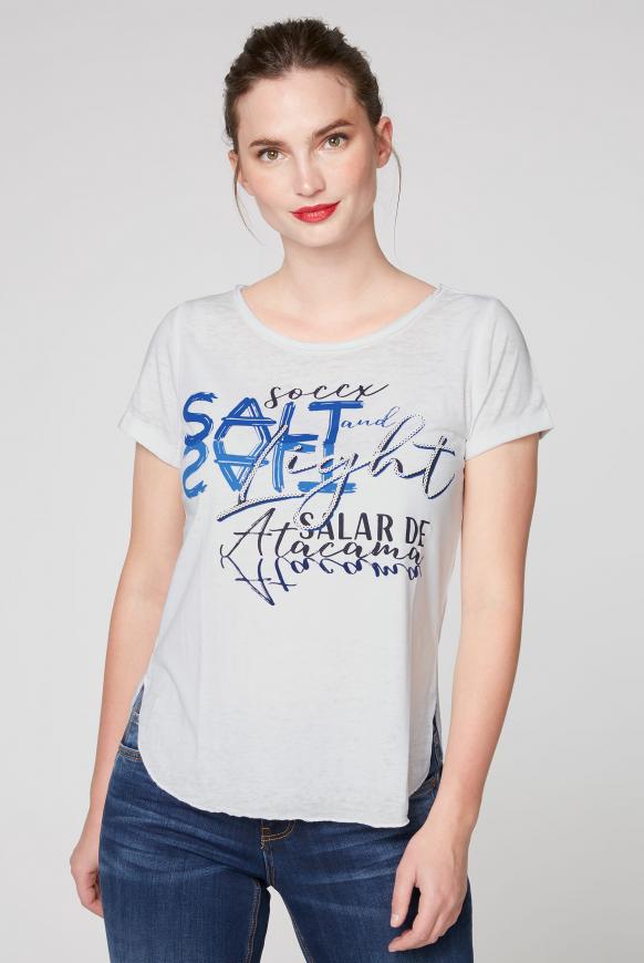 T-Shirt zum Knoten mit Ausbrennern und Artwork