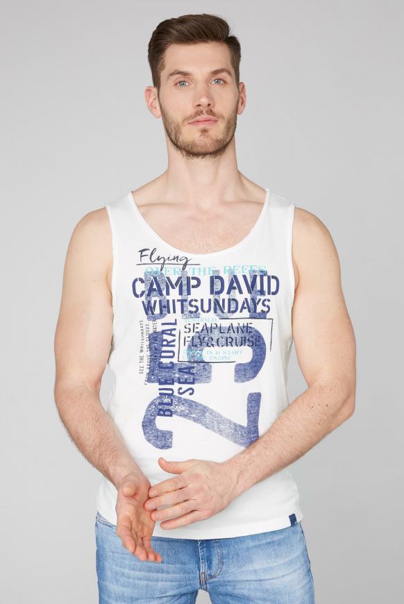 Tanktop mit Used-Kanten und Frontprint