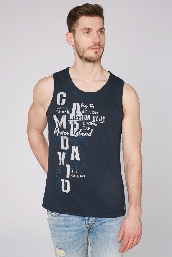 Tanktop mit Used-Kanten und Tasche