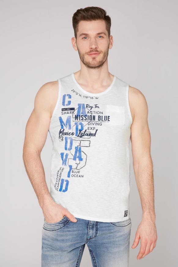 Tanktop mit Used-Kanten und Tasche