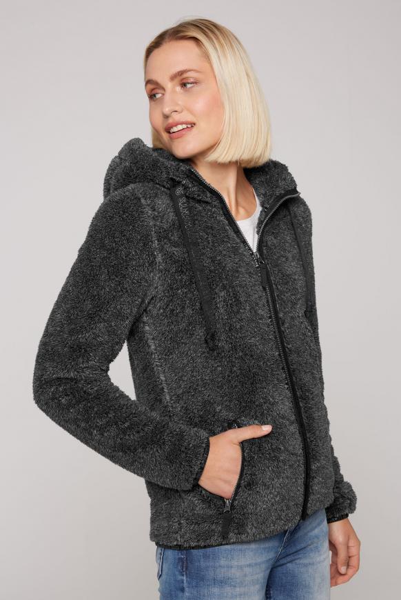 Teddyplüschjacke mit Kapuze