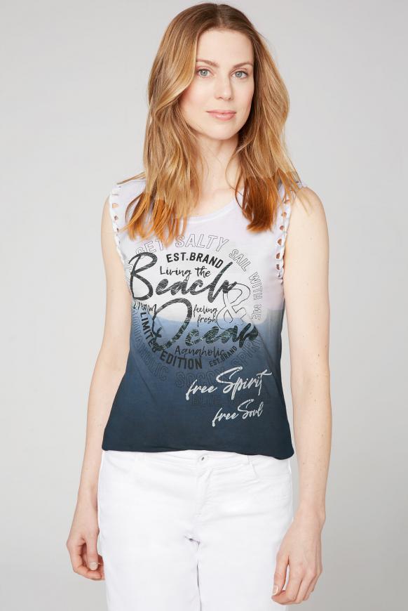 Top mit Dip-Dye-Effekt und Flechtkante