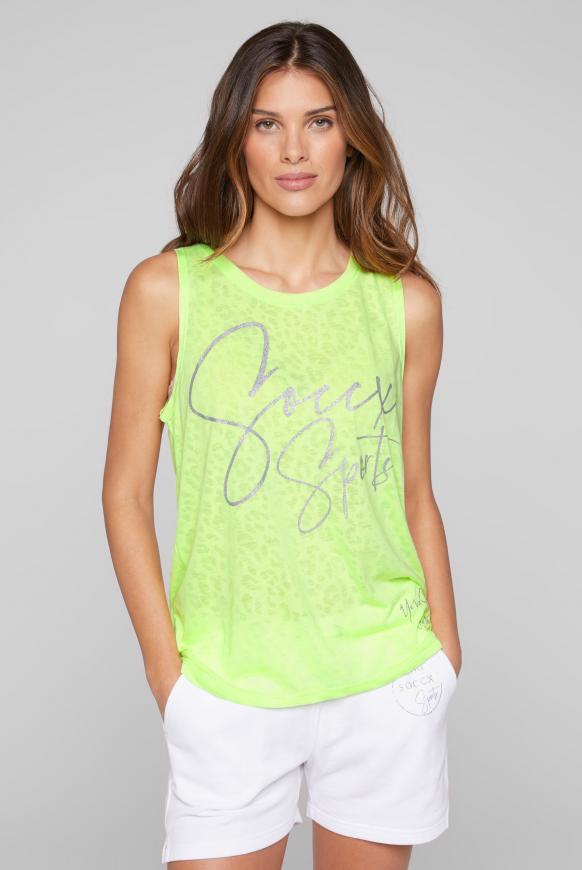 Top mit Leopardenmuster und Glitter Logo