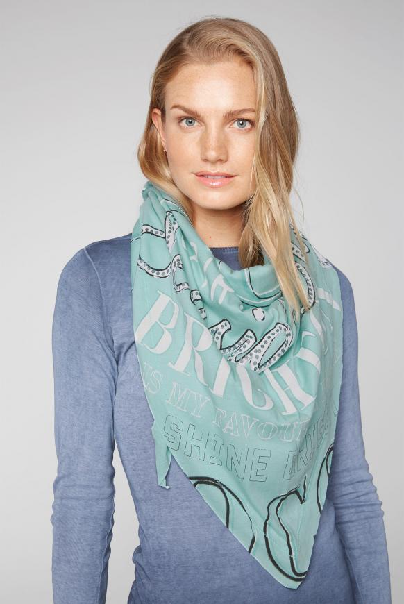 Triangle-Tuch im Materialmix mit Print
