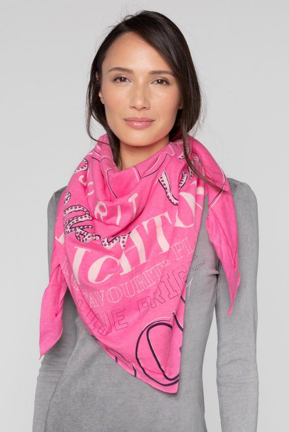 Triangle-Tuch im Materialmix mit Print
