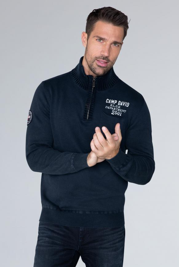 Troyer-Pullover mit Chenille-Kragen