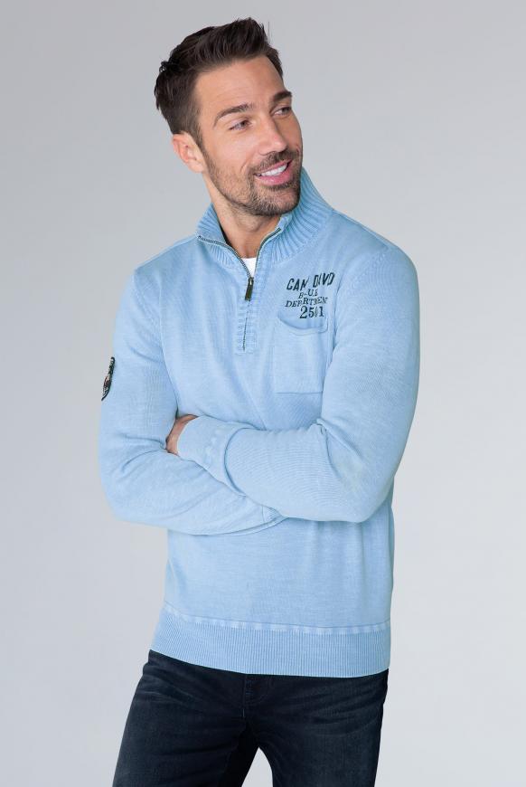 Troyer-Pullover mit Chenille-Kragen