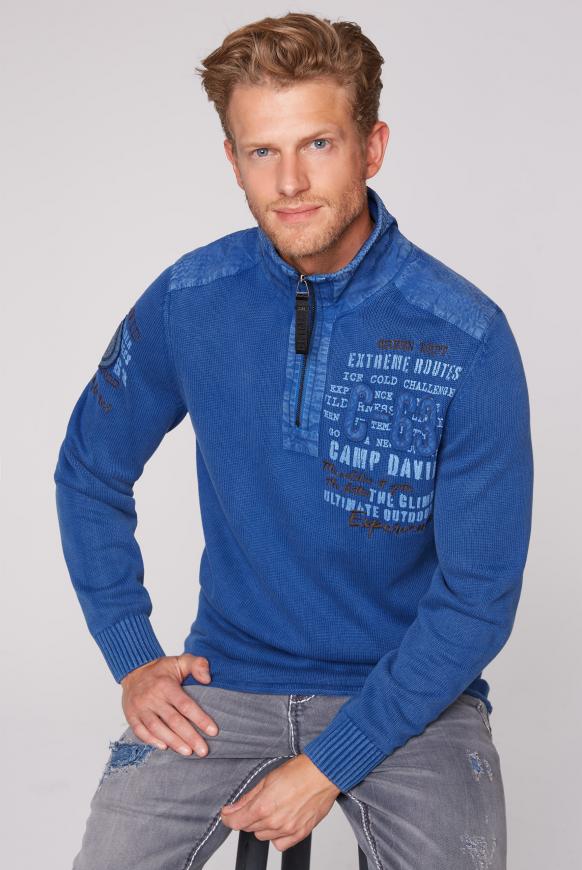Troyer-Pullover mit Twill-Besätzen