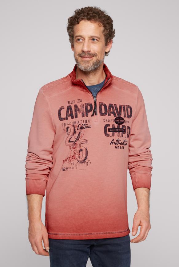 Troyer-Sweatshirt Oil Dyed mit Logo Design