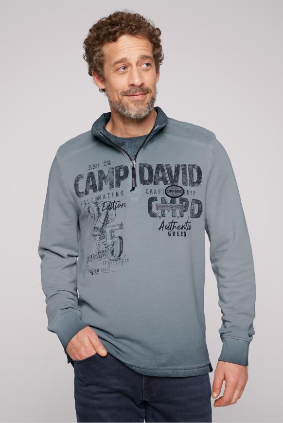 Troyer-Sweatshirt Oil Dyed mit Logo Design