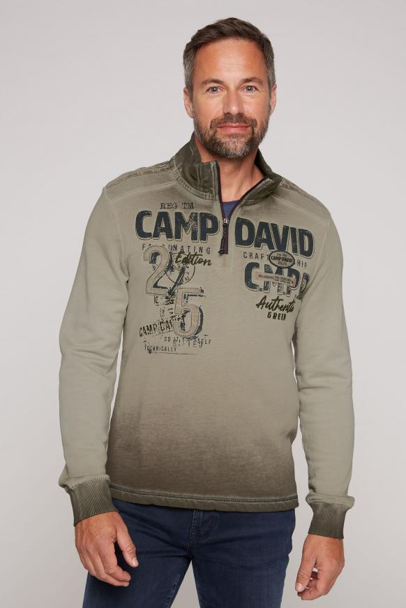 Troyer-Sweatshirt Oil Dyed mit Logo Design