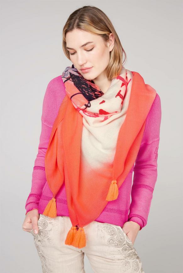 Tuch mit Dip-Dye-Effekt und Print