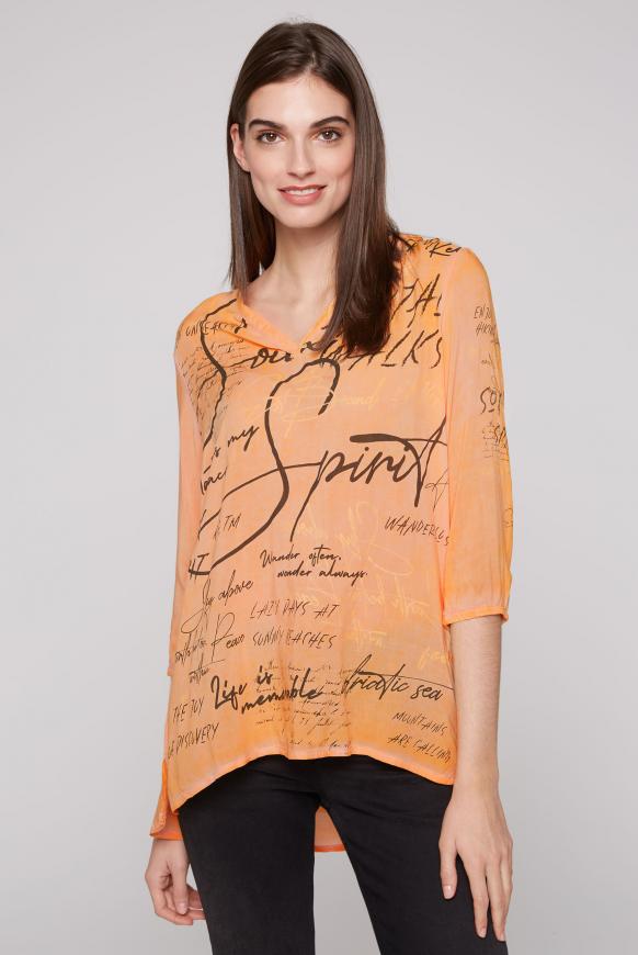 Tunika-Bluse mit Logo Artworks