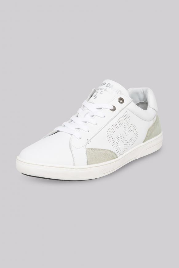 Turnschuh aus Leder mit Perforierung white