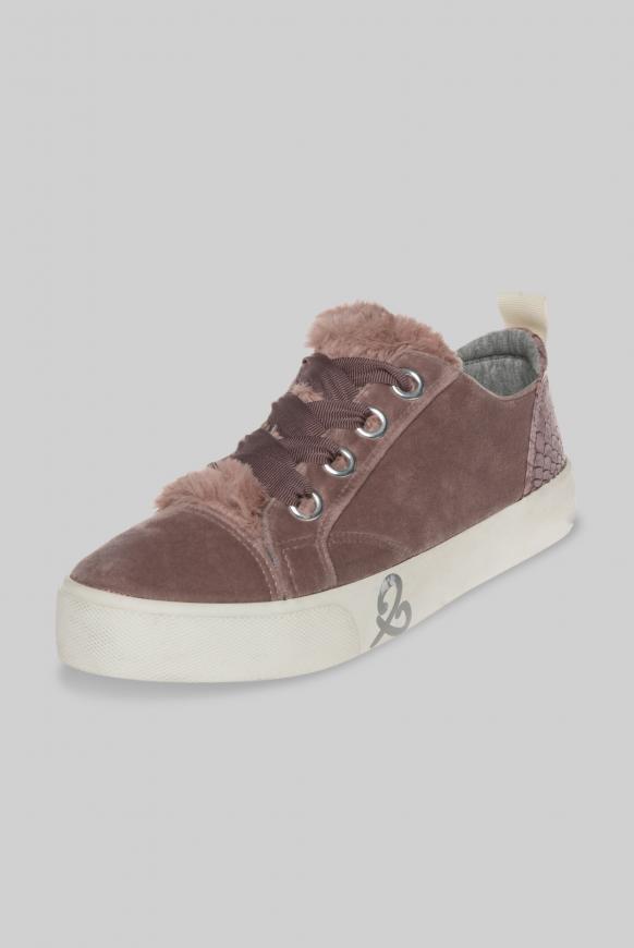 Veganer Plateau Sneaker in Samtoptik