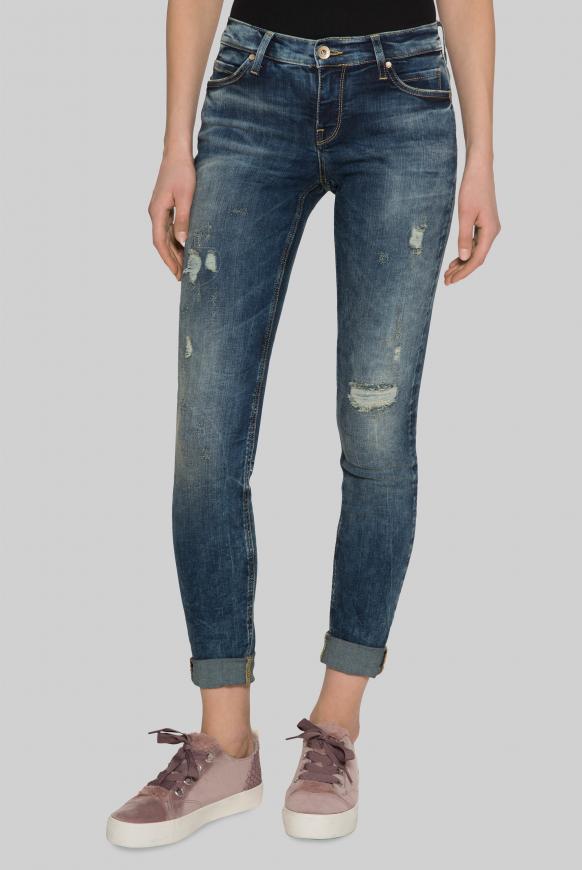 Vintage Jeans HE:DI mit Destroy-Effekten, Slim Fit