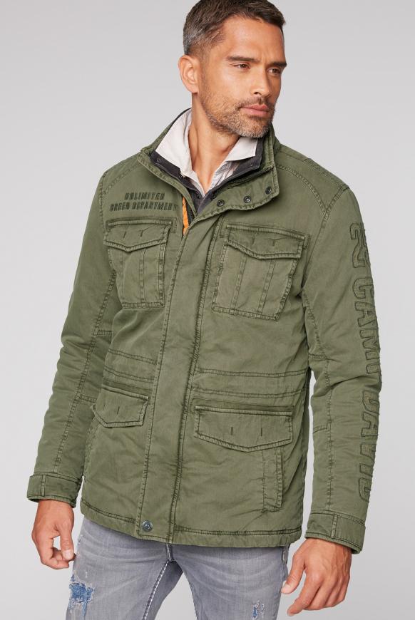 Wattierte Jacke mit Label-Applikationen