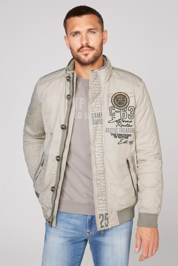Wattierter Blouson mit Artworks und Tapes