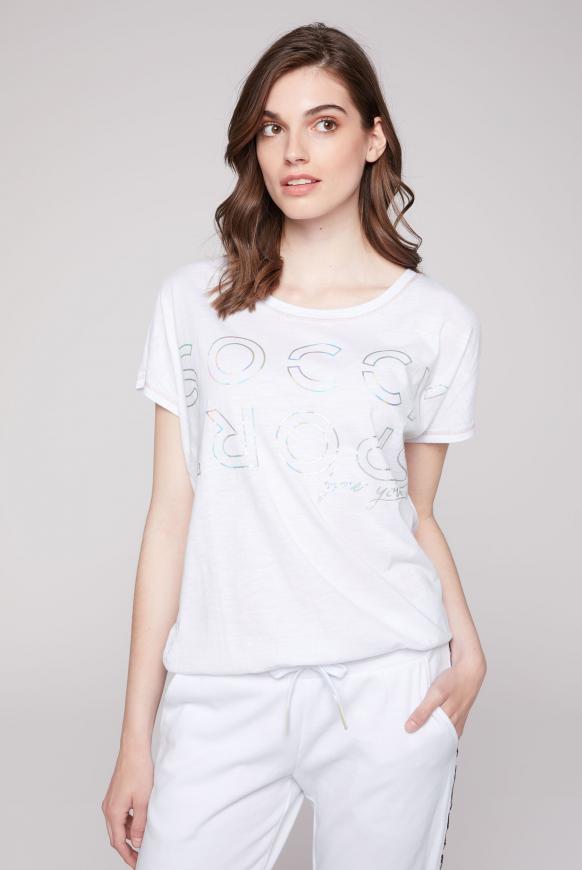 Weites T-Shirt mit Logo Print opticwhite