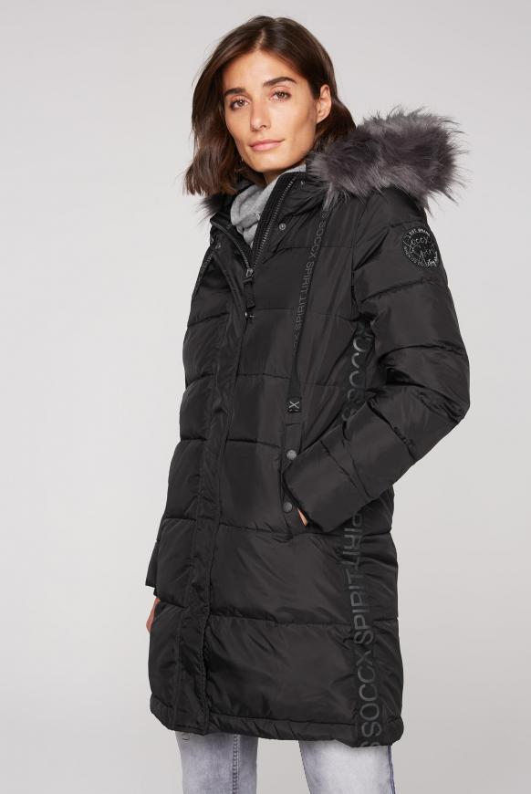 Winter-Parka mit Kapuze und Logo-Tape