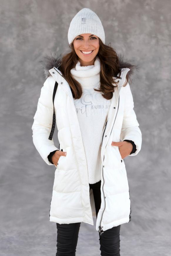 Winter-Parka mit Kapuze und Logo-Tape