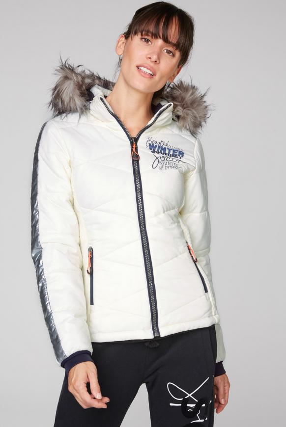Winterjacke im Ski-Look mit Kontrastkapuze