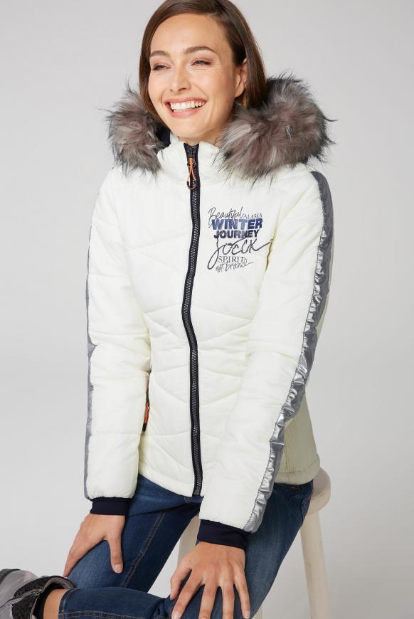 Winterjacke im Ski-Look mit Kontrastkapuze