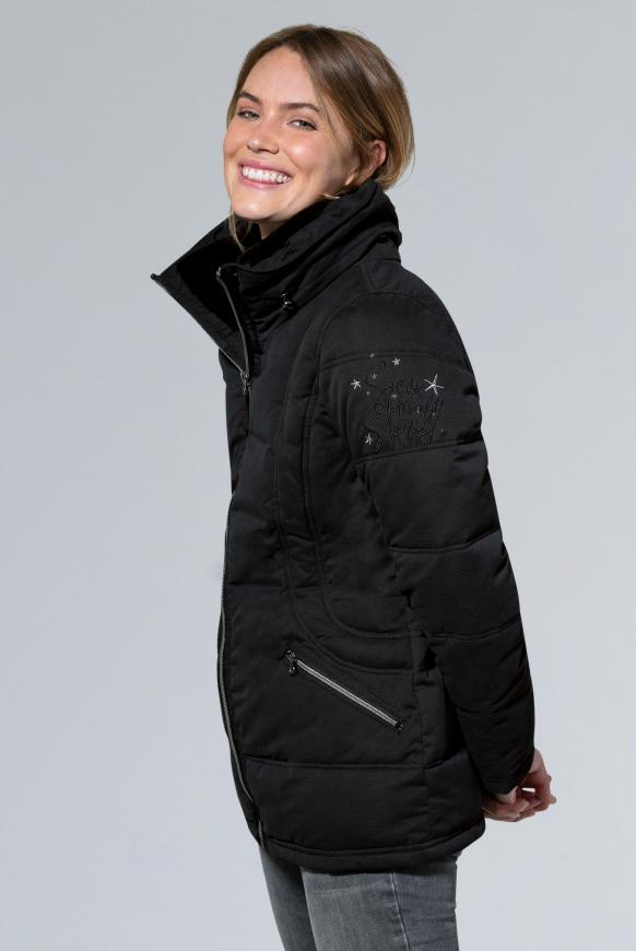 Winterjacke mit Struktur und Doppelkragen