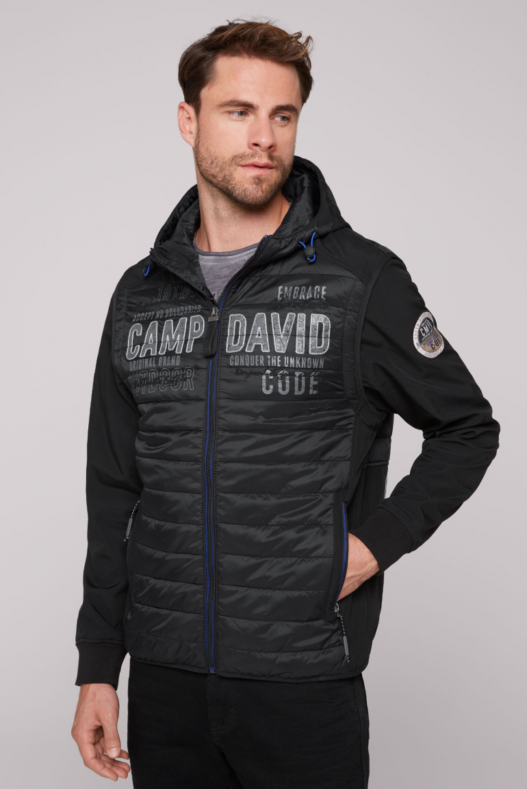 Hoodie Camp David Schwarzer Pulli Softshelljacke Camp David