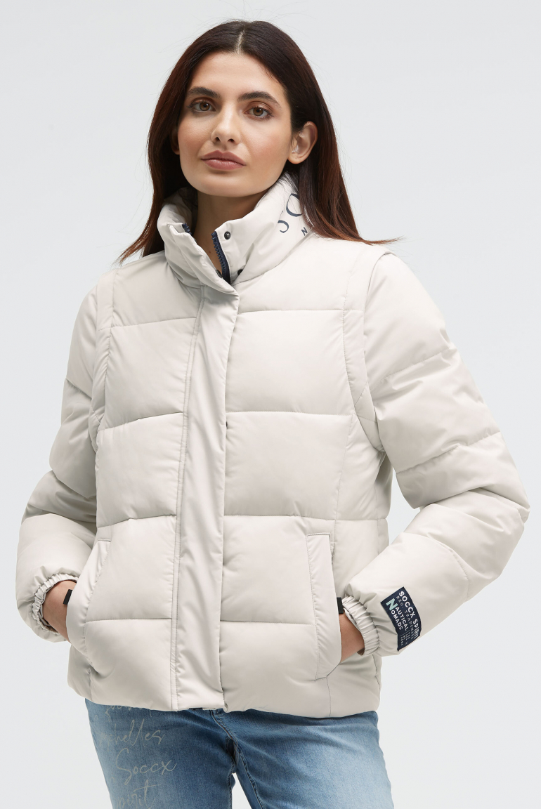 2-in-1 Steppjacke und Weste grey sand