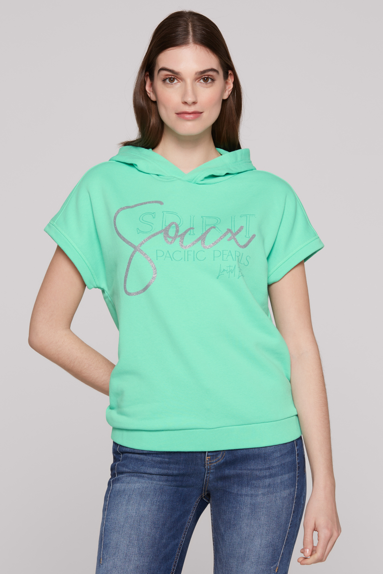 Ärmelloser Oversized Hoodie mit Artwork mint leaf