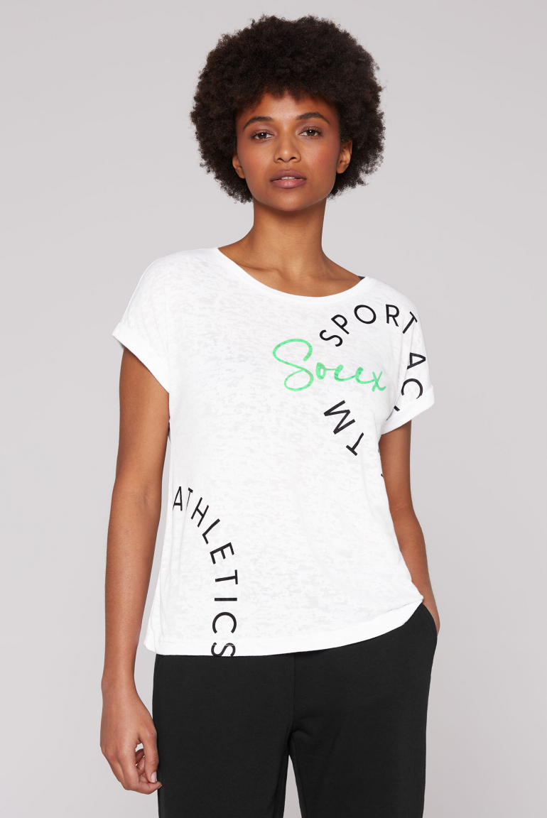 Ärmelloses Shirt mit Ausbrenner-Effekten opticwhite