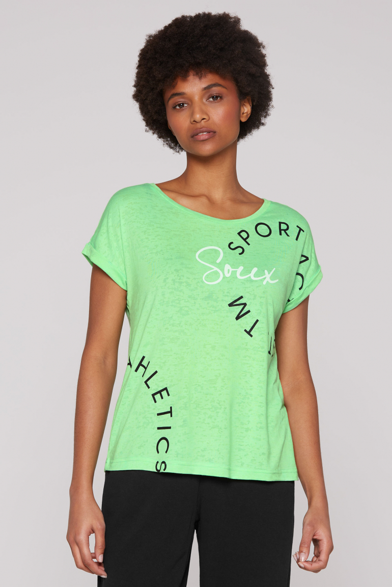 Ärmelloses Shirt mit Ausbrenner-Effekten peppy green