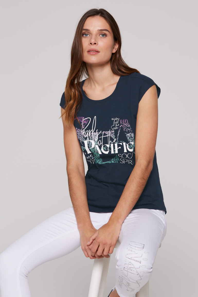 Ärmelloses Shirt mit Print Artwork blue navy