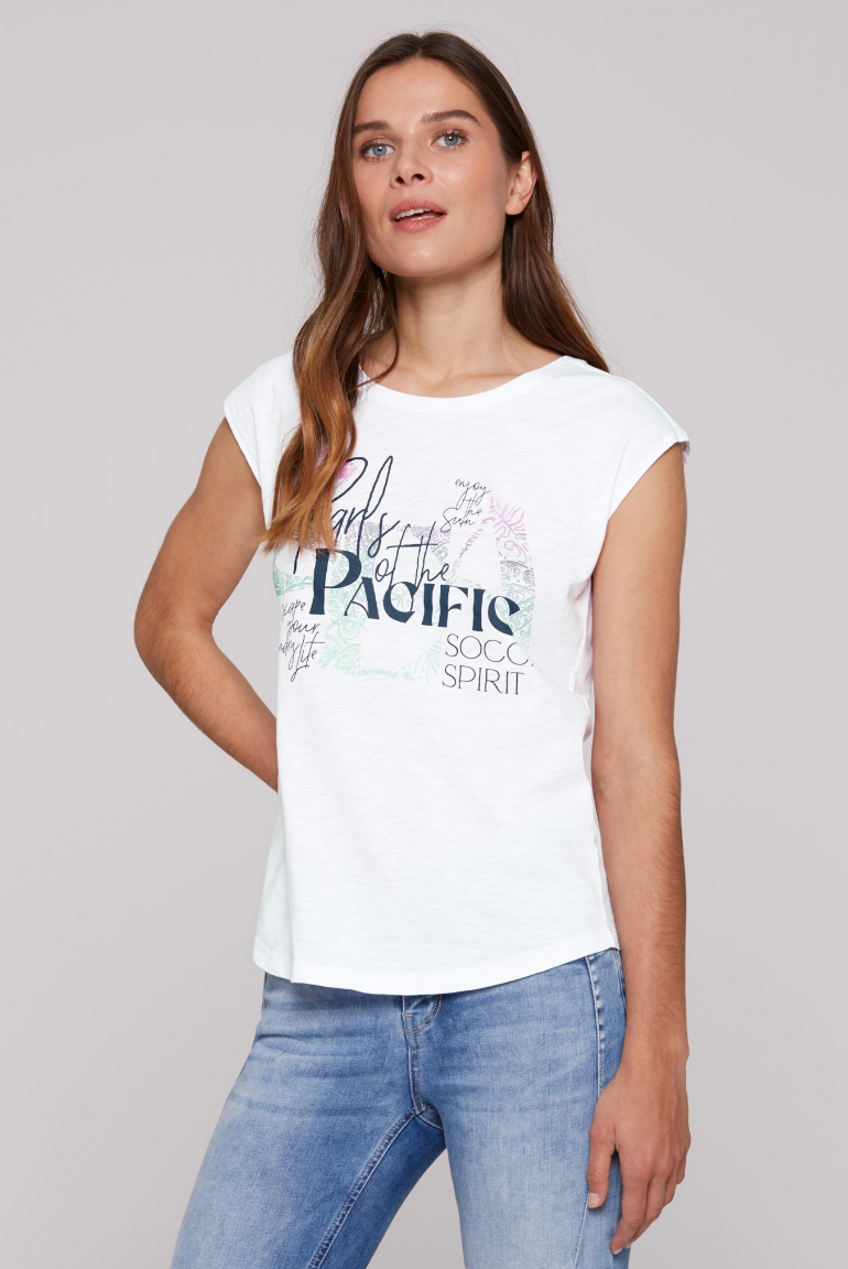 Ärmelloses Shirt mit Print Artwork opticwhite