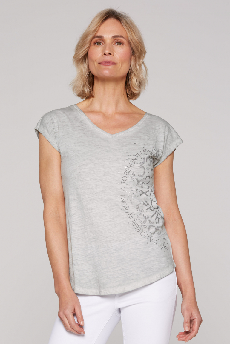Ärmelloses Shirt mit V-Ausschnitt und Artwork shadow