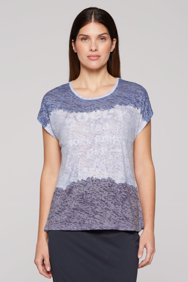 Ausbrenner-Shirt mit All Over Print und Pailletten soft sky