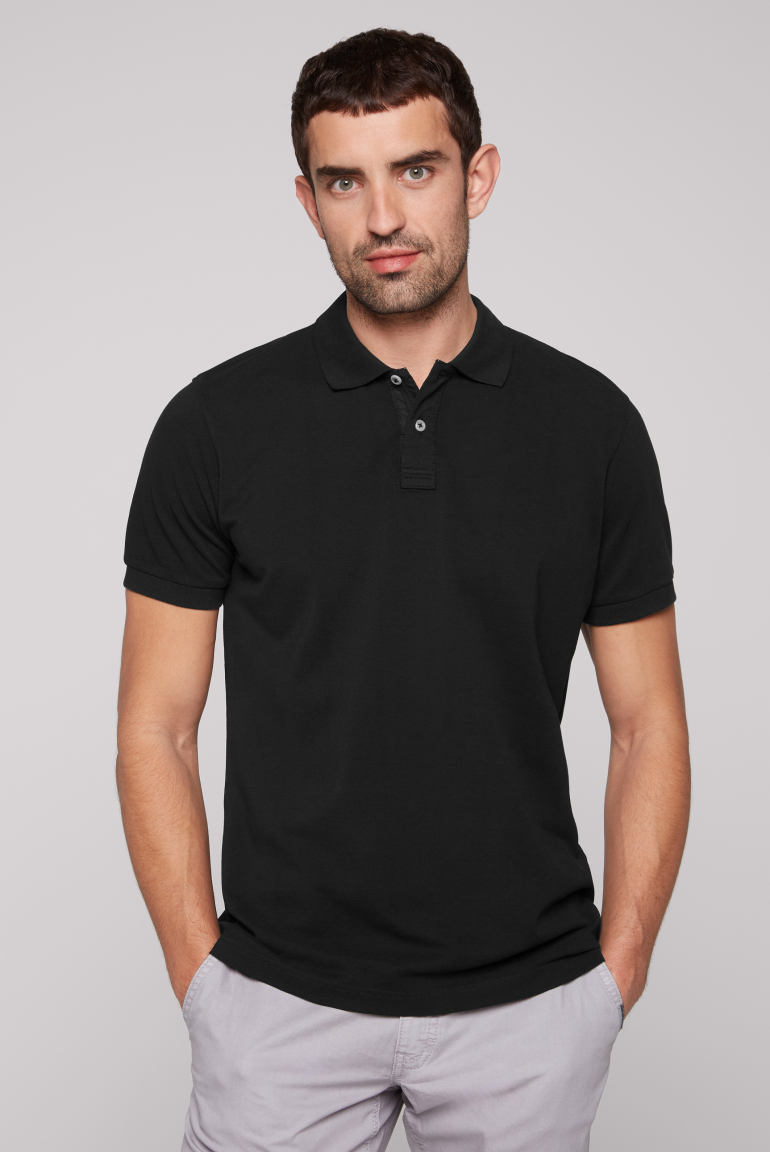 Basic Pikee-Polo mit Trikotkragen black