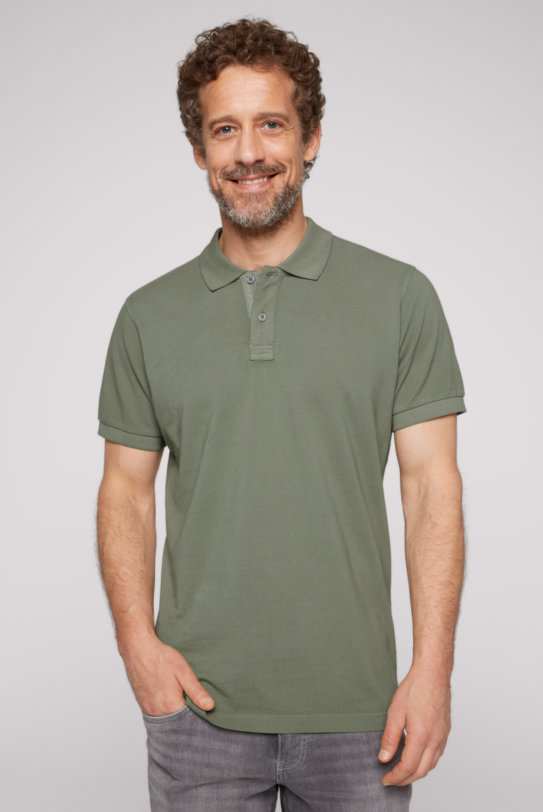 Basic Pikee-Polo mit Trikotkragen green olive