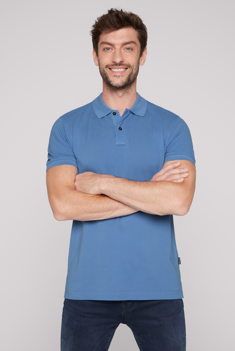 Basic Pikee-Polo mit Trikotkragen sky blue