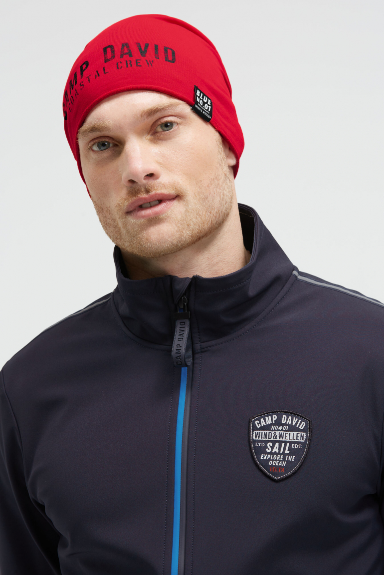 Beanie aus Jersey mit Logo Print summer red