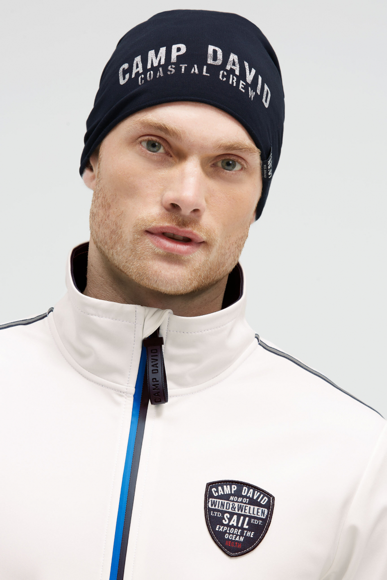Beanie aus Jersey mit Logo Print blue navy
