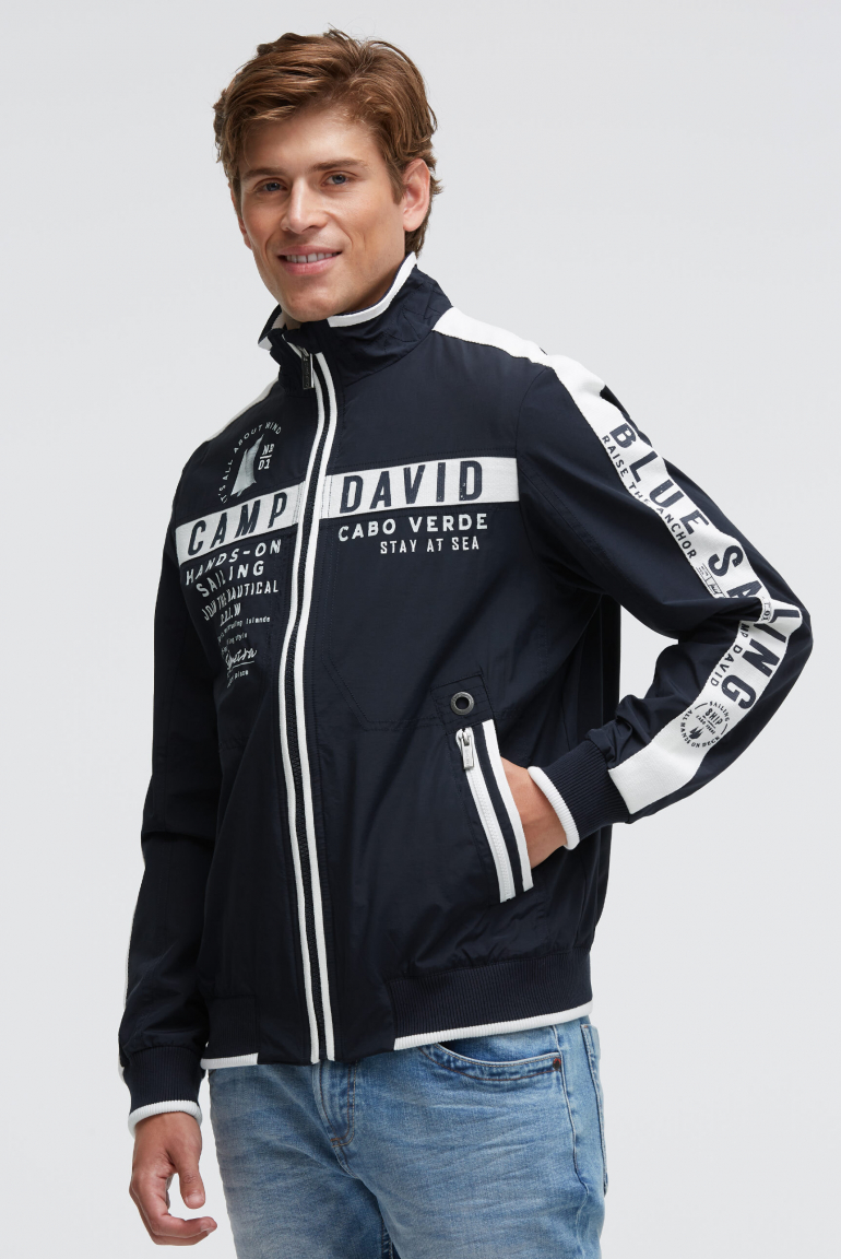 Blouson mit Logo-Tapes und Artworks blue navy