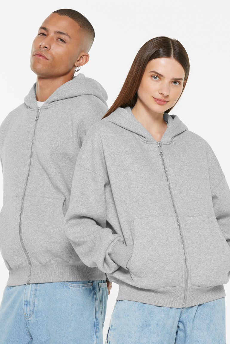 BRU-NO Hoodie Jacket Oversized Unisex grey melange