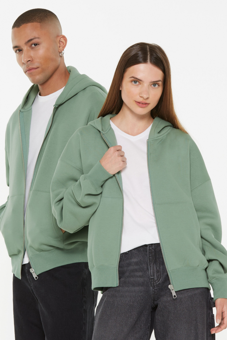 BRU-NO Hoodie Jacket Oversized Unisex jade green