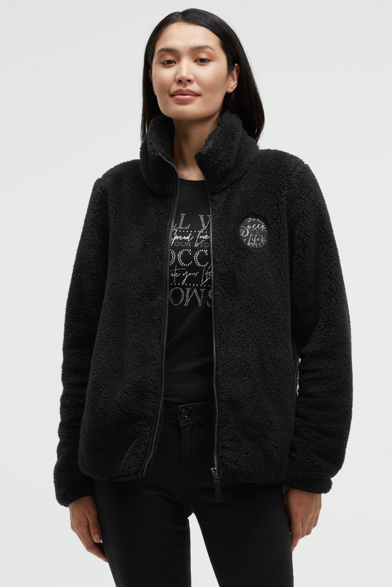 Fleecejacke mit Sherpa-Optik black