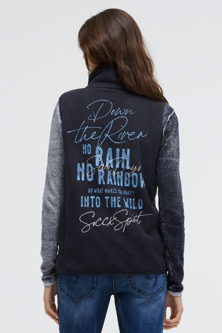 Fleeceweste mit Rücken-Artwork blue navy
