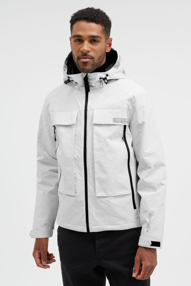 Funktionsjacke mit Kapuze ash