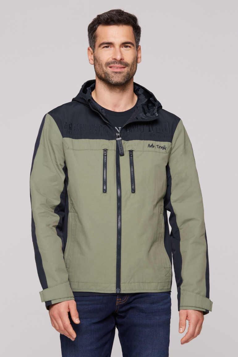 Funktionsjacke mit Kapuze und Colour-Blocking sage green